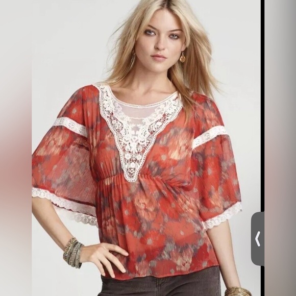 Free People Tops - Free People Daydreamer Kimono Style Embroidered Top